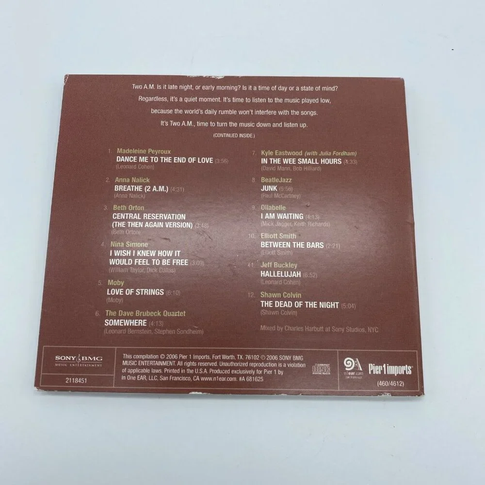 Pier One Imports Two A.M CD - 2006 Sony BMG USA Promo